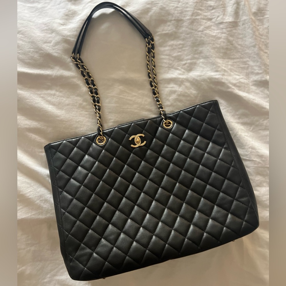 Chanel Large Shopping Tote Champagne Hardware Lambskin. Brand new, never used.